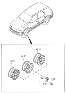 2002 Honda Passport Screw, Hubcap Diagram for 8-94279-204-0