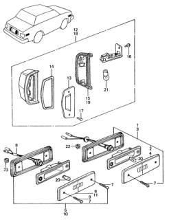 1983 Honda Civic Front & Rear Side Turn Signal Light Diagram