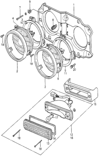 1980 Honda Accord Headlight - Front Combination Light Diagram