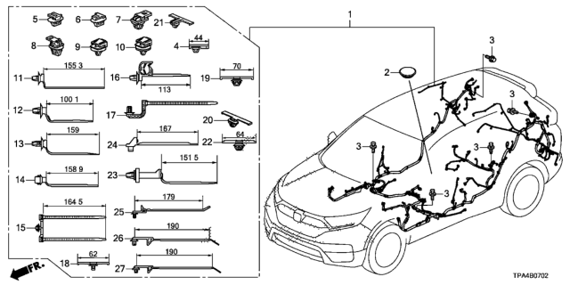 2021 Honda CR-V Hybrid WIRE HARN FLOOR Diagram for 32107-TPG-A40