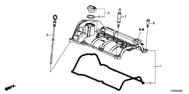 2021 Honda Clarity Plug-In Hybrid Cylinder Head Cover Diagram