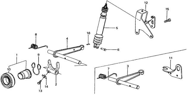 1977 Honda Civic 5 Door ** KH 4MT MT Clutch Release Diagram