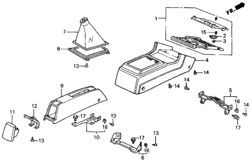 1990 Honda Accord Boot, Change Lever *NH1L* (BLACK) Diagram for 83414-SM4-003ZA