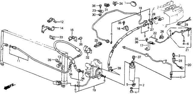 1983 Honda Prelude Stay, Suction Hose Diagram for 38678-SB0-670