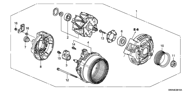 2008 Honda CR-V Alternator (Denso) Diagram