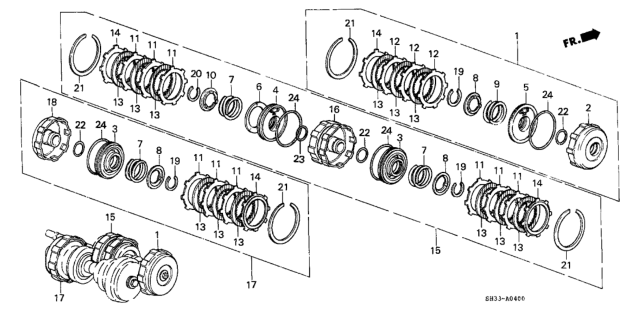 1991 Honda Civic 3 Door DX KA 4AT AT Clutch Diagram