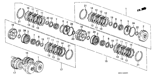 1991 Honda Civic AT Clutch Diagram