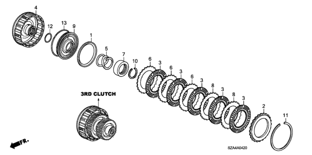 2015 Honda Pilot AT Clutch (3rd) Diagram