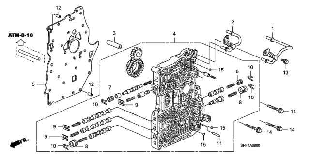 2009 Honda Civic 4 Door GX KA 5AT Main Valve Body Diagram