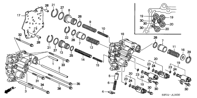 2007 Honda Pilot 5 Door LX (2WD) KA 5AT AT Accumulator Body Diagram
