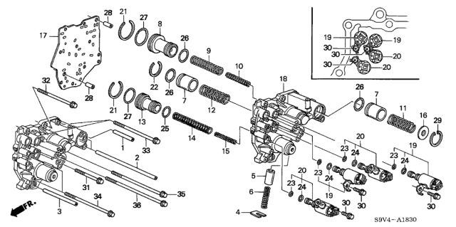 2006 Honda Pilot AT Accumulator Body Diagram