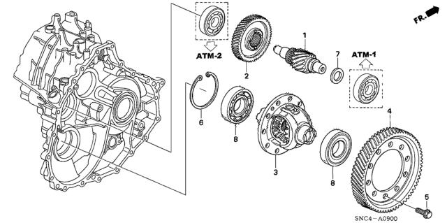 2007 Honda Civic Differential Diagram for 41100-RPS-000