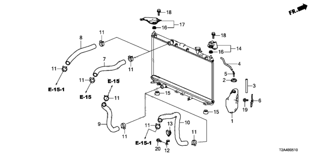 2016 Honda Accord Hose, Water Lower Diagram for 19502-5A2-A01