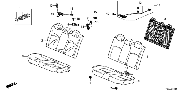 2020 Honda Civic Rear Seat Diagram