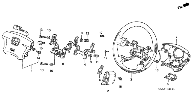 2004 Honda Civic Steering Wheel (SRS) Diagram 2