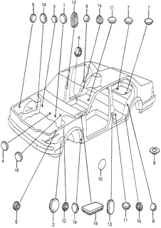 1983 Honda Accord 3 Door LX KA HMT Grommet Diagram
