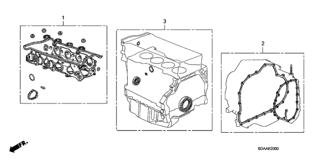 2007 Honda Accord Gasket Kit, Cylinder Head Diagram for 06110-RAD-A02