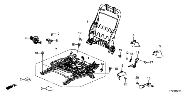 2018 Honda HR-V 5 Door LX (2WD GUADALAJARA) KA 6MT Front Seat Components (Driver Side) Diagram