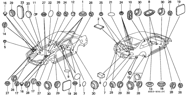 1995 Honda Civic Grommet Diagram