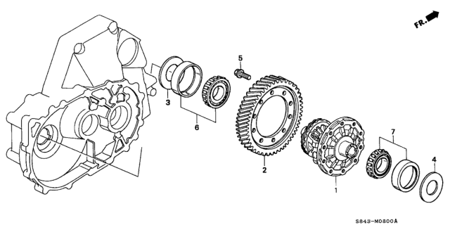 1998 Honda Accord MT Differential Diagram