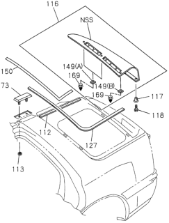 1997 Honda Passport Molding, L. Drip Body Side *714* (CLASSY BRASS METALLIC) Diagram for 8-97098-669-6