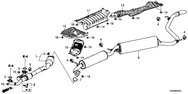 2022 Honda Odyssey Exhaust Pipe - Muffler Diagram