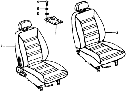 1978 Honda Civic 2 Door ** (1200) ** 4MT Front Seat Diagram