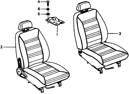 1979 Honda Civic Seat Assy., L. FR. *NH1L* (BLACK) Diagram for 77400-658-676ZA