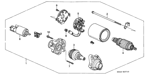 1999 Honda Civic 4 Door LX KA 5MT Starter Motor Diagram