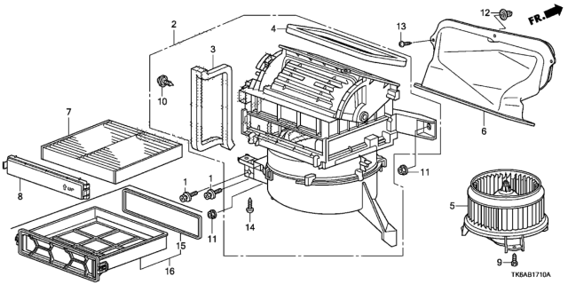 2013 Honda Fit 5 Door FIT (SAYAMA PLANT) KA 5MT Heater Blower Diagram