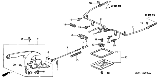 2004 Honda S2000 Nut, Adjuster Diagram for 47522-S2A-000