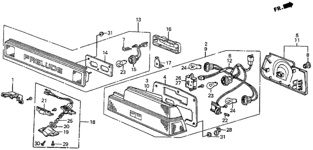 1985 Honda Prelude Taillight Diagram