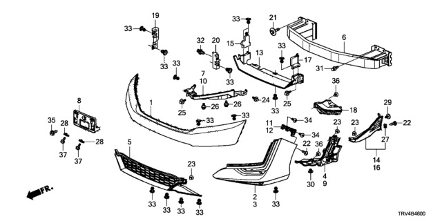 2017 Honda Clarity Electric Front Bumper Diagram