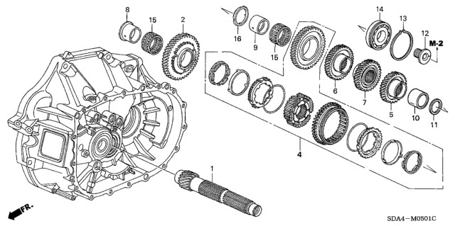 2005 Honda Accord MT Countershaft (L4) Diagram