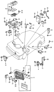 1983 Honda Accord Bracket, Relay Box Diagram for 38371-SA5-020