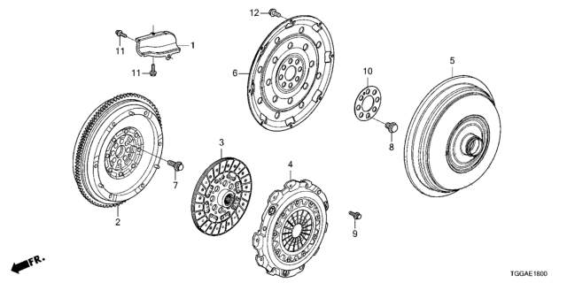 2021 Honda Civic FLYWHEEL Diagram for 22100-5CD-018