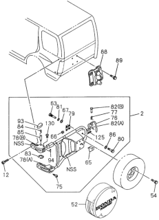 1995 Honda Passport Pin, Lock Spare Tire Diagram for 8-94495-143-1