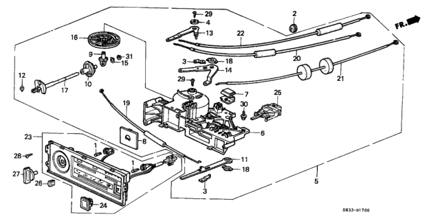 1989 Honda Civic Control, Heater Diagram for 79510-SH3-A00