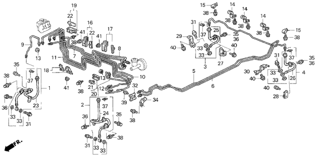 1995 Honda Prelude Bracket, Four-Way Joint Diagram for 46475-SS0-300