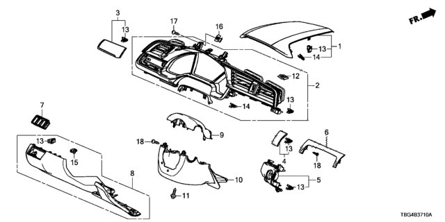 2017 Honda Civic GARNISH ASSY., DRIVER *NH997L*(FILM) (WHITE METAL WEAVE WAVY) Diagram for 77207-TBA-A10ZJ