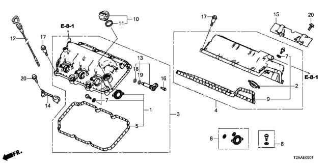 2017 Honda Accord Cylinder Head Cover (V6) Diagram