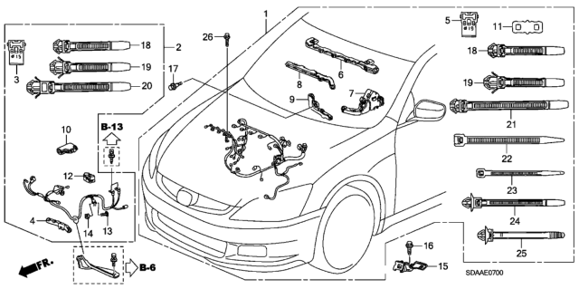 2007 Honda Accord Sub-Wire, Starter Diagram for 32111-RAD-L61