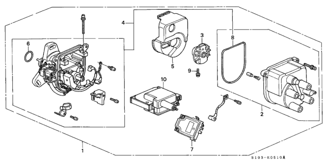 1999 Honda CR-V Distributor (TEC) Diagram