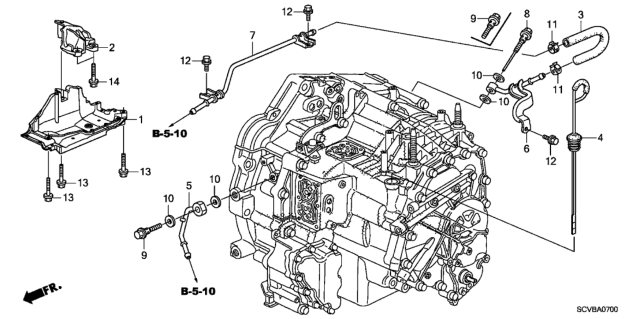 2011 Honda Element AT ATF Pipe Diagram