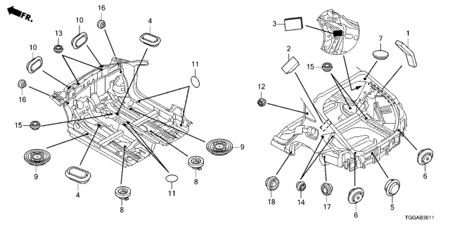 2021 Honda Civic Grommet (Rear) Diagram