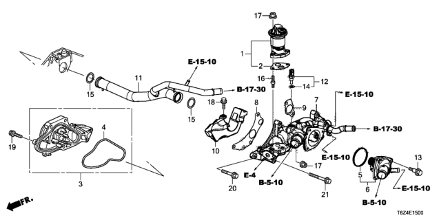 2019 Honda Ridgeline Water Pump Diagram