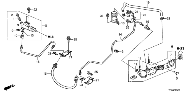 2012 Honda Civic Clutch Master Cylinder (1.8L) Diagram