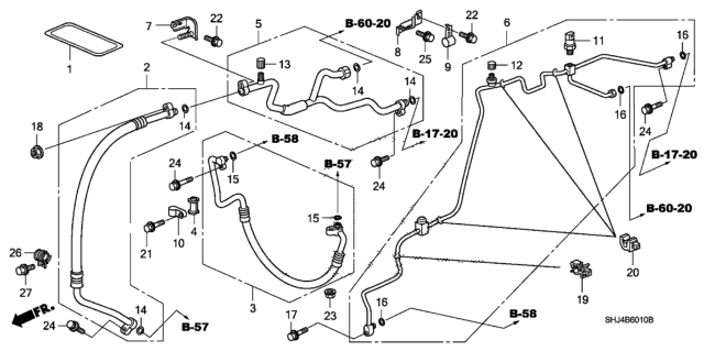 2008 Honda Odyssey Pipe Assembly, Receiver Diagram for 80341-SHJ-A02