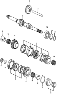 1984 Honda Accord Gear, Mainshaft Fourth Diagram for 23451-PC8-920