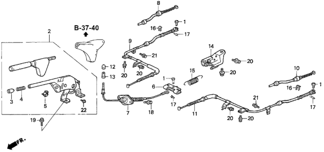 1994 Honda Del Sol Cap C, End Diagram for 47525-SR2-003